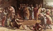 RAFFAELLO Sanzio The Death of Ananias oil on canvas
